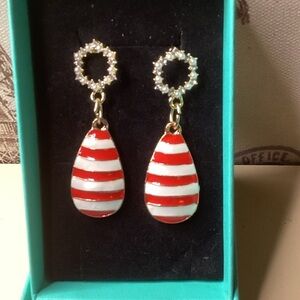 NEW Elegant Striped Earrings Red/Black & Blue.